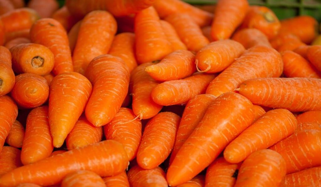 carrot is high in vitamin A which is good for the hair